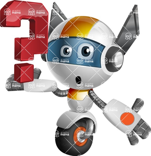 Cute robot cartoon character - 112 stock vector images - Cute robot cartoon character asking a question - stock vector graphic image